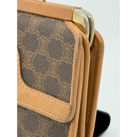 CELINE Vintage Wallet Macadam Triomphe Brown*Excellent Condition - Picture 4 of 10